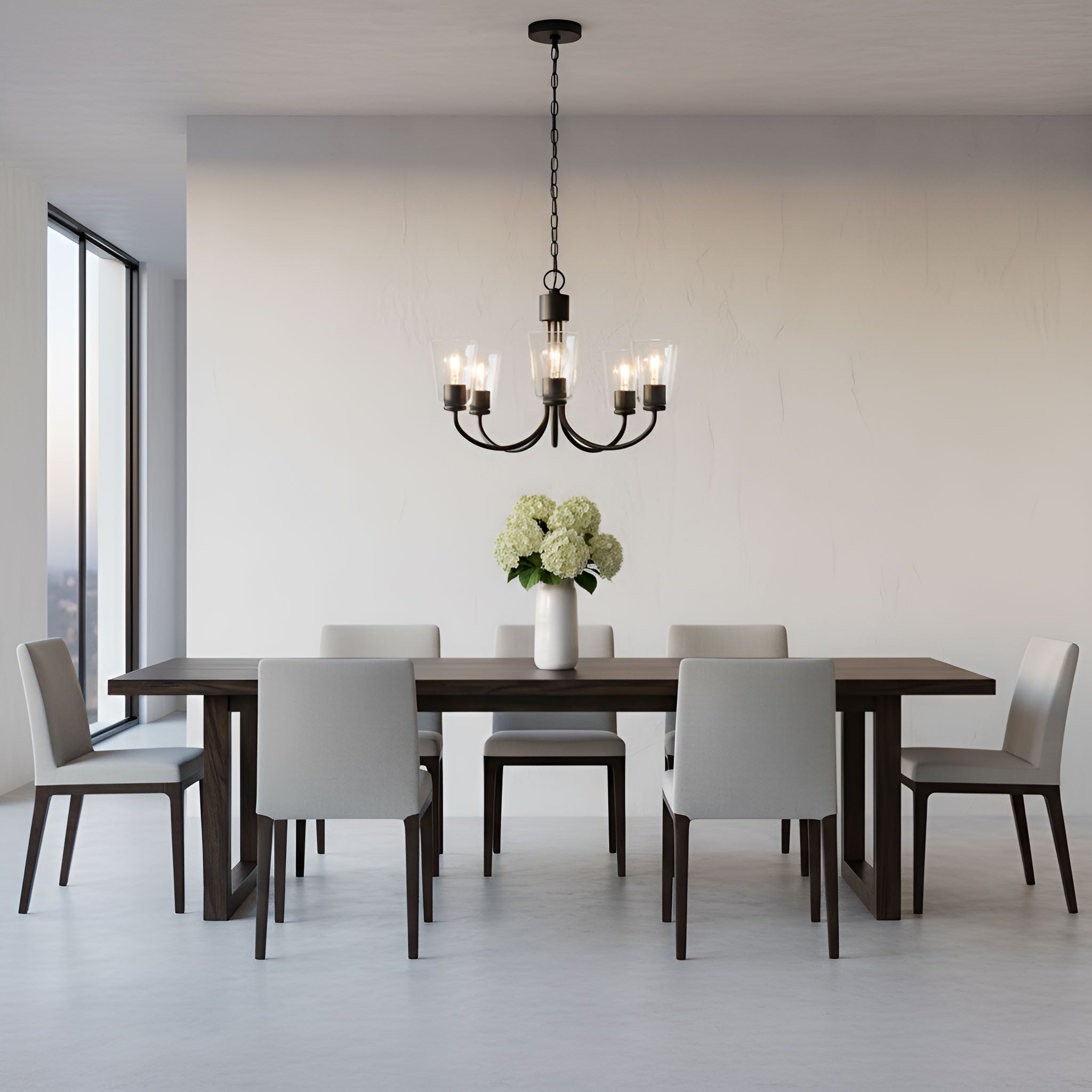 Generation Lighting - GLC1145MBK - Five Light Chandelier - Miles - Midnight Black