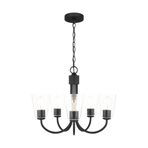 Generation Lighting - GLC1145MBK - Five Light Chandelier - Miles - Midnight Black