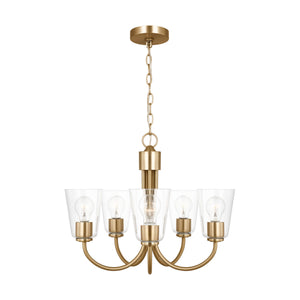 Generation Lighting - GLC1145SB - Five Light Chandelier - Miles - Satin Brass