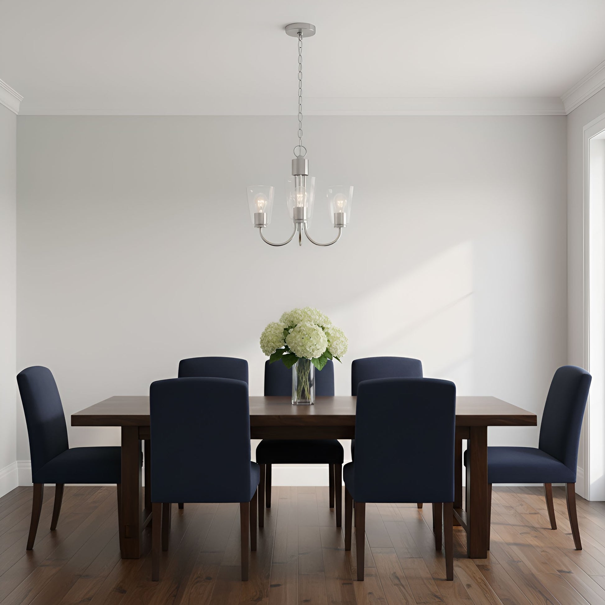 Generation Lighting - GLC1153BS - Three Light Chandelier - Miles - Brushed Nickel