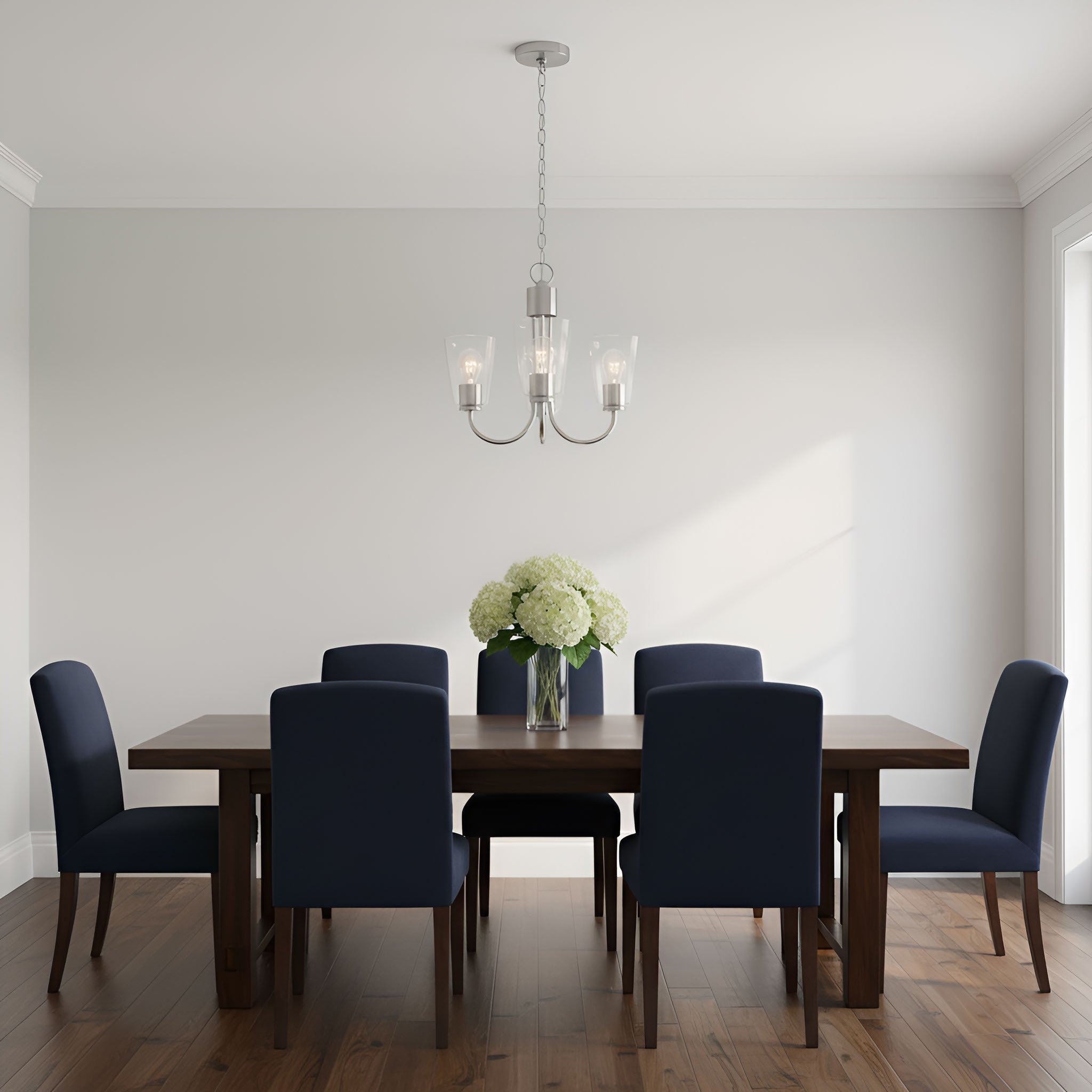 Generation Lighting - GLC1153BS - Three Light Chandelier - Miles - Brushed Nickel