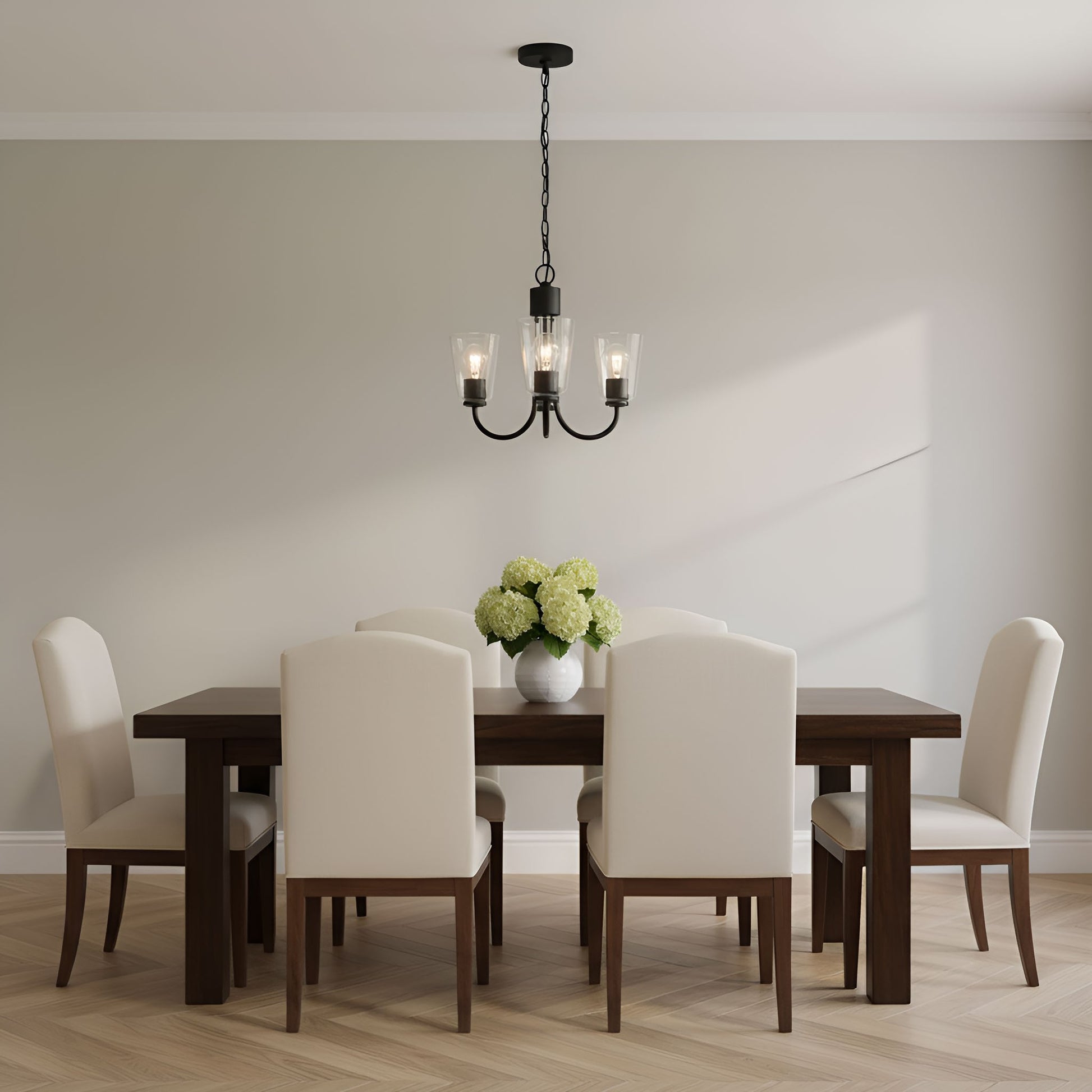 Generation Lighting - GLC1153MBK - Three Light Chandelier - Miles - Midnight Black