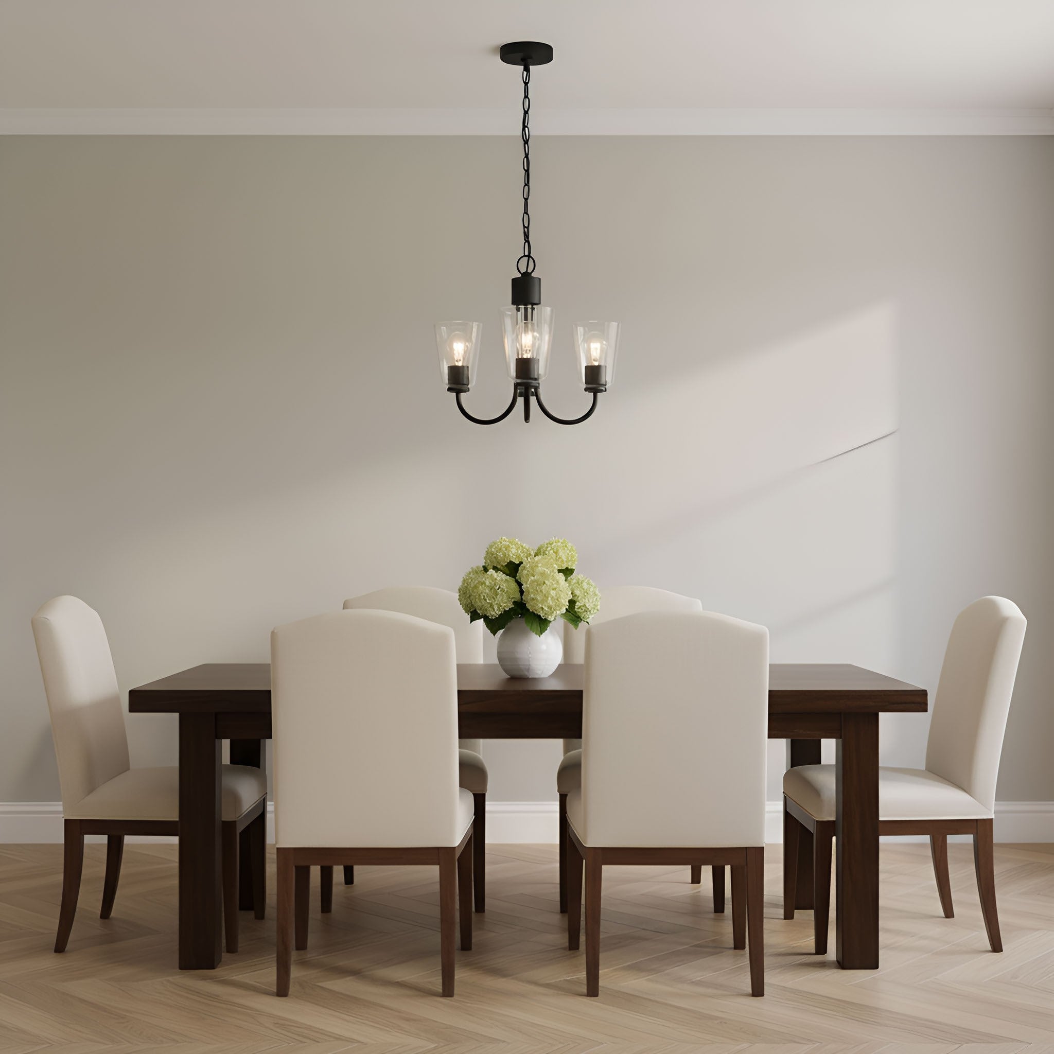 Generation Lighting - GLC1153MBK - Three Light Chandelier - Miles - Midnight Black