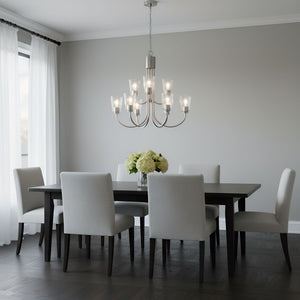 Generation Lighting - GLC1169BS - Nine Light Chandelier - Miles - Brushed Nickel