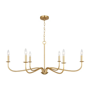 Generation Lighting - GLC1196SB - Six Light Chandelier - Abells - Satin Brass