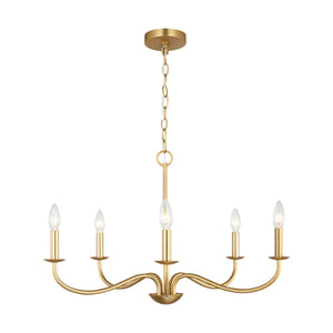 Generation Lighting - GLC1205SB - Five Light Chandelier - Abells - Satin Brass