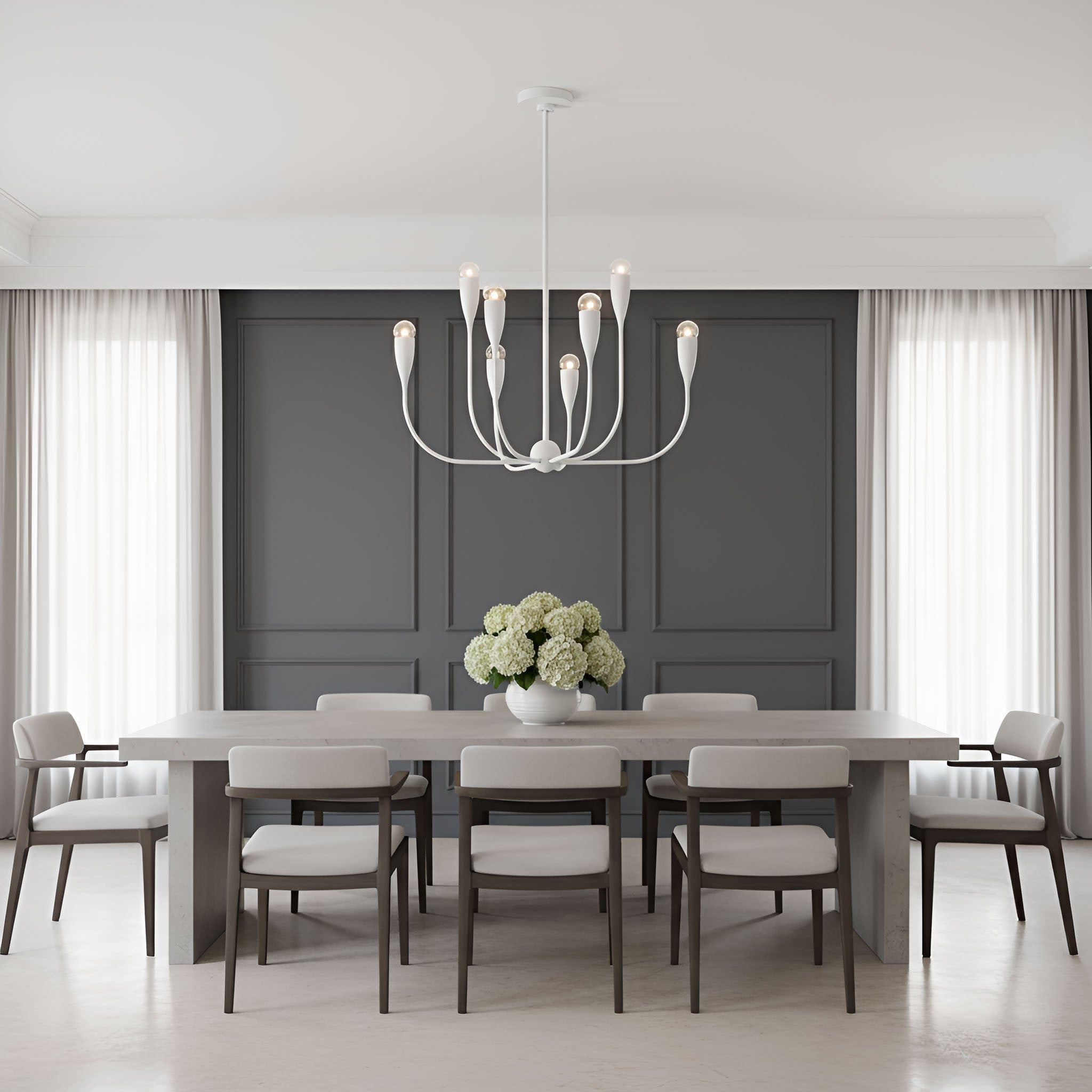 Generation Lighting - GLC1218MWT - Eight Light Chandelier - Maya - Matte White