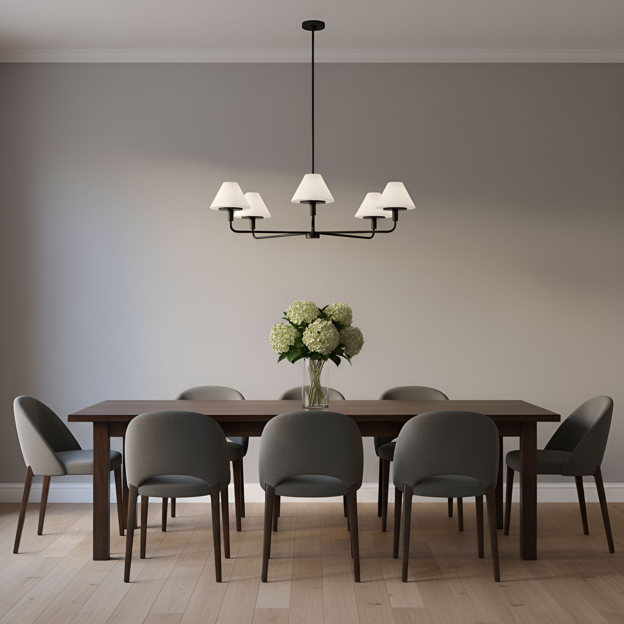 Generation Lighting - GLC1235MBK - Five Light Chandelier - Mendota - Midnight Black