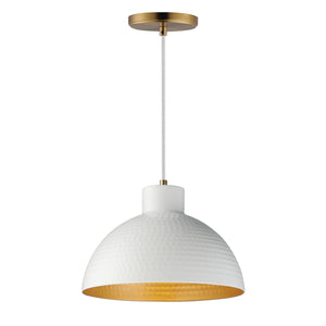 Maxim - 35144WTNAB - One Light Pendant - Rockport - White/Natural Aged Brass