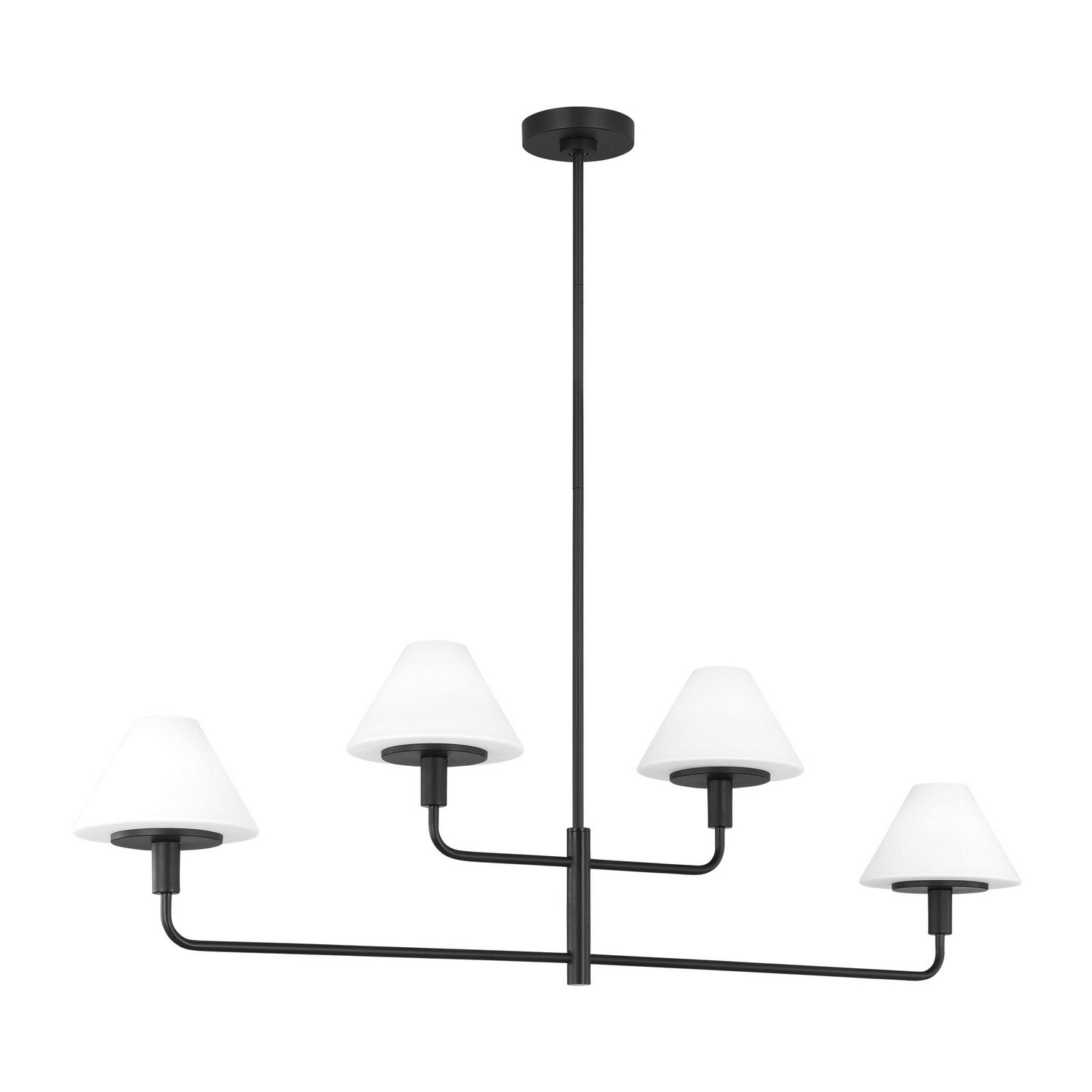 Generation Lighting - GLC1244MBK - Four Light Chandelier - Mendota - Midnight Black