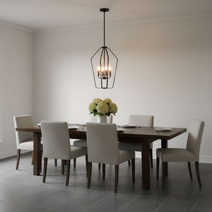 Generation Lighting - GLC1264MBK - Four Light Chandelier - Kennan - Midnight Black