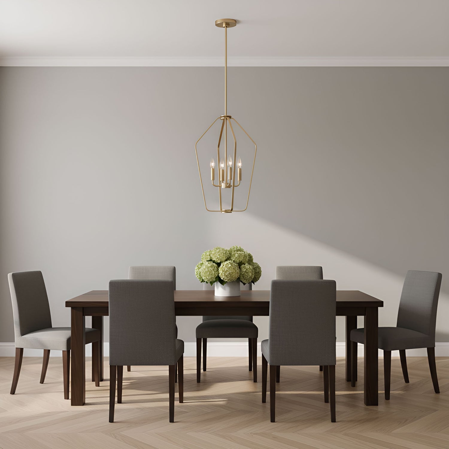 Generation Lighting - GLC1264SB - Four Light Chandelier - Kennan - Satin Brass