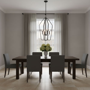 Generation Lighting - GLC1274MBK - Four Light Chandelier - Kennan - Midnight Black