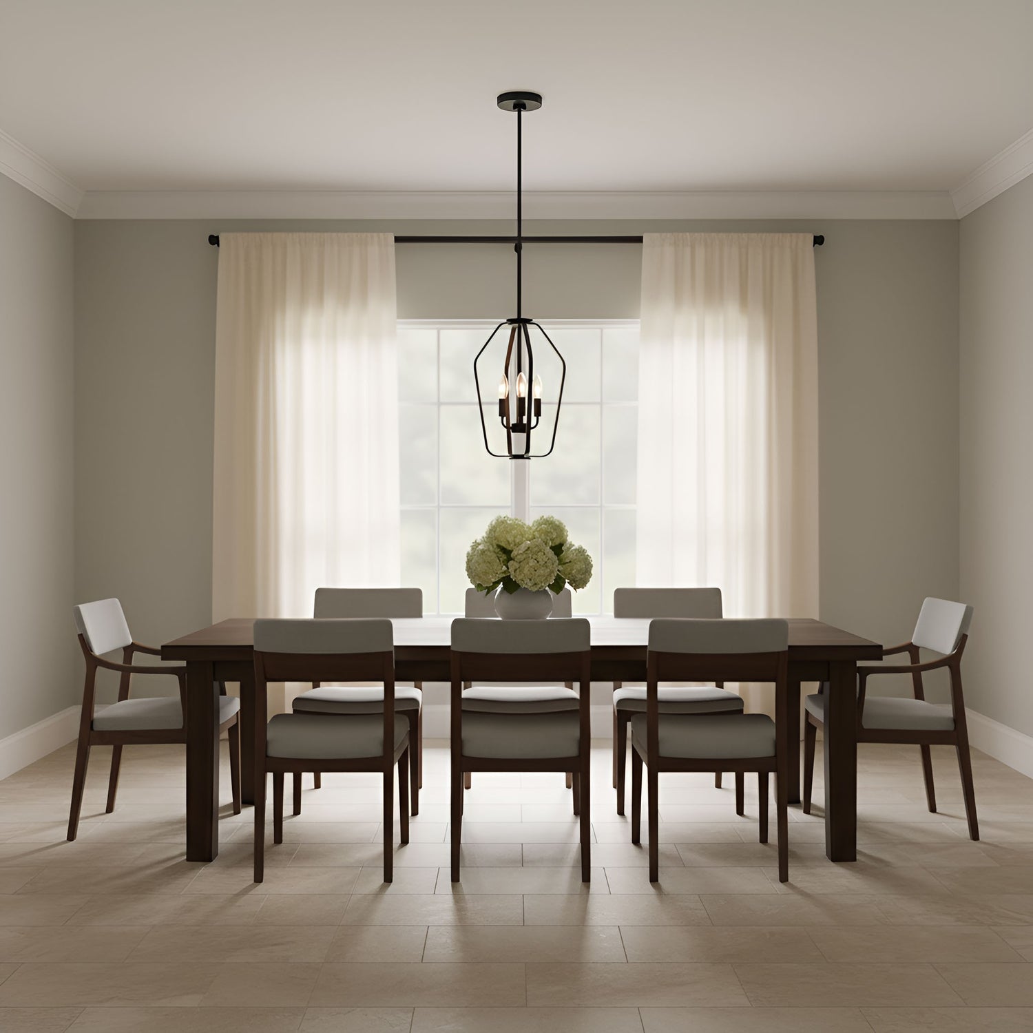 Generation Lighting - GLC1283MBK - Three Light Chandelier - Kennan - Midnight Black