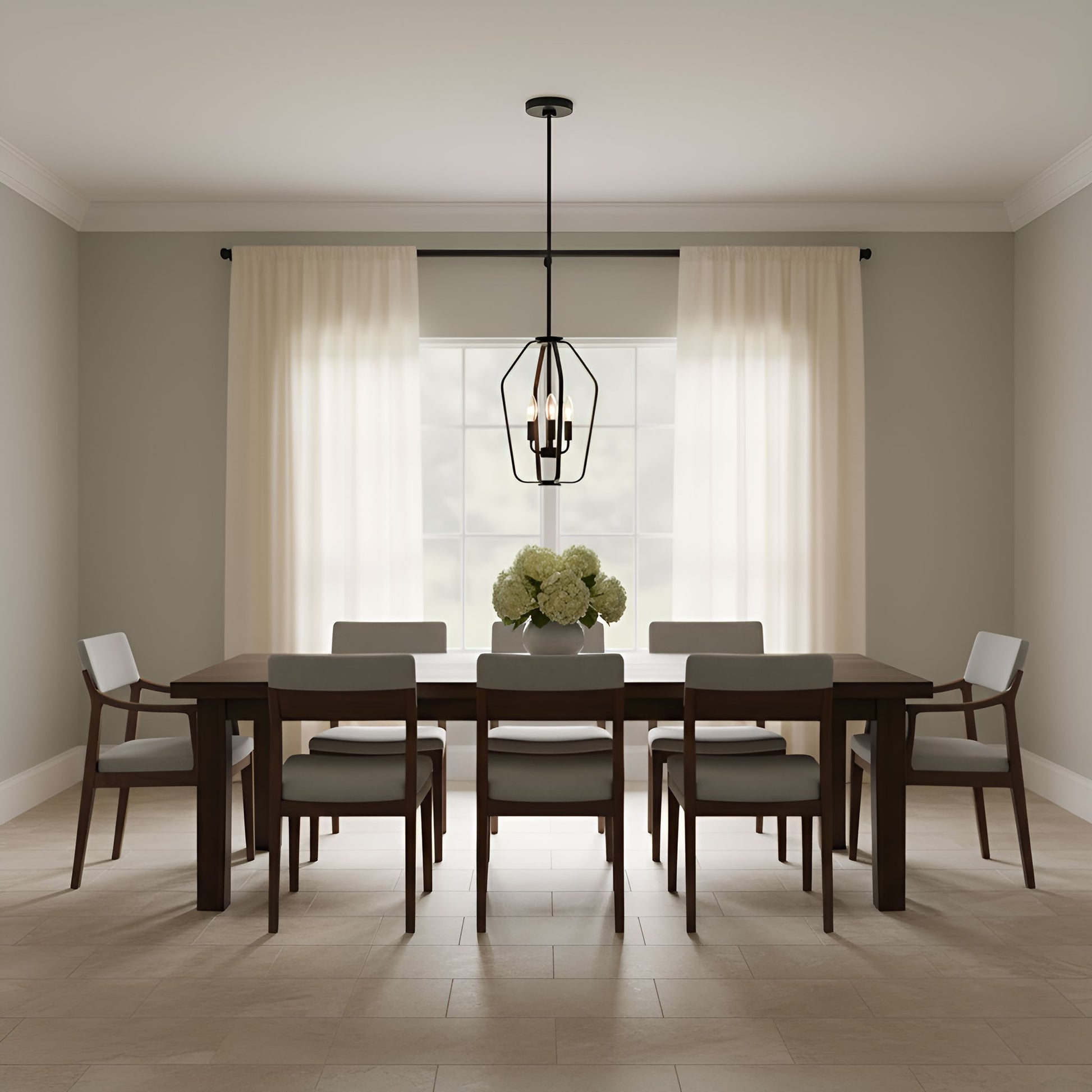 Generation Lighting - GLC1283MBK - Three Light Chandelier - Kennan - Midnight Black
