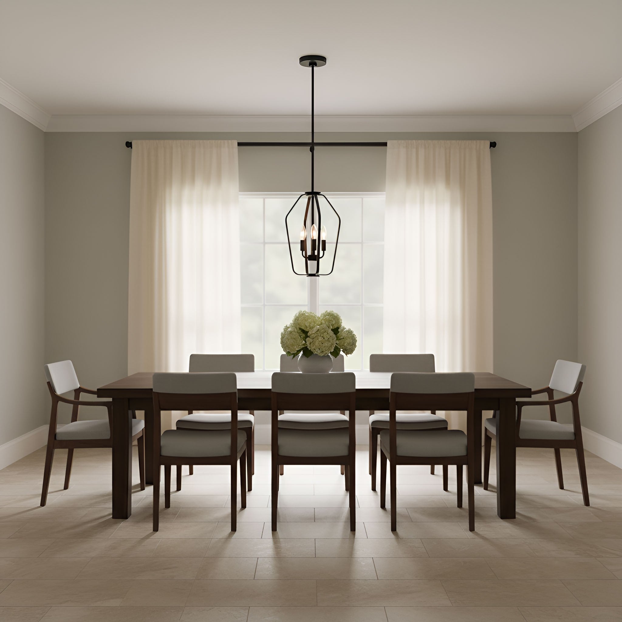 Generation Lighting - GLC1283MBK - Three Light Chandelier - Kennan - Midnight Black