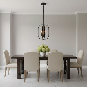 Generation Lighting - GLC1293MBK - Three Light Chandelier - Loretto - Midnight Black