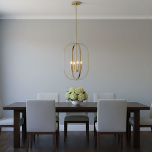 Generation Lighting - GLC1304SB - Four Light Chandelier - Loretto - Satin Brass