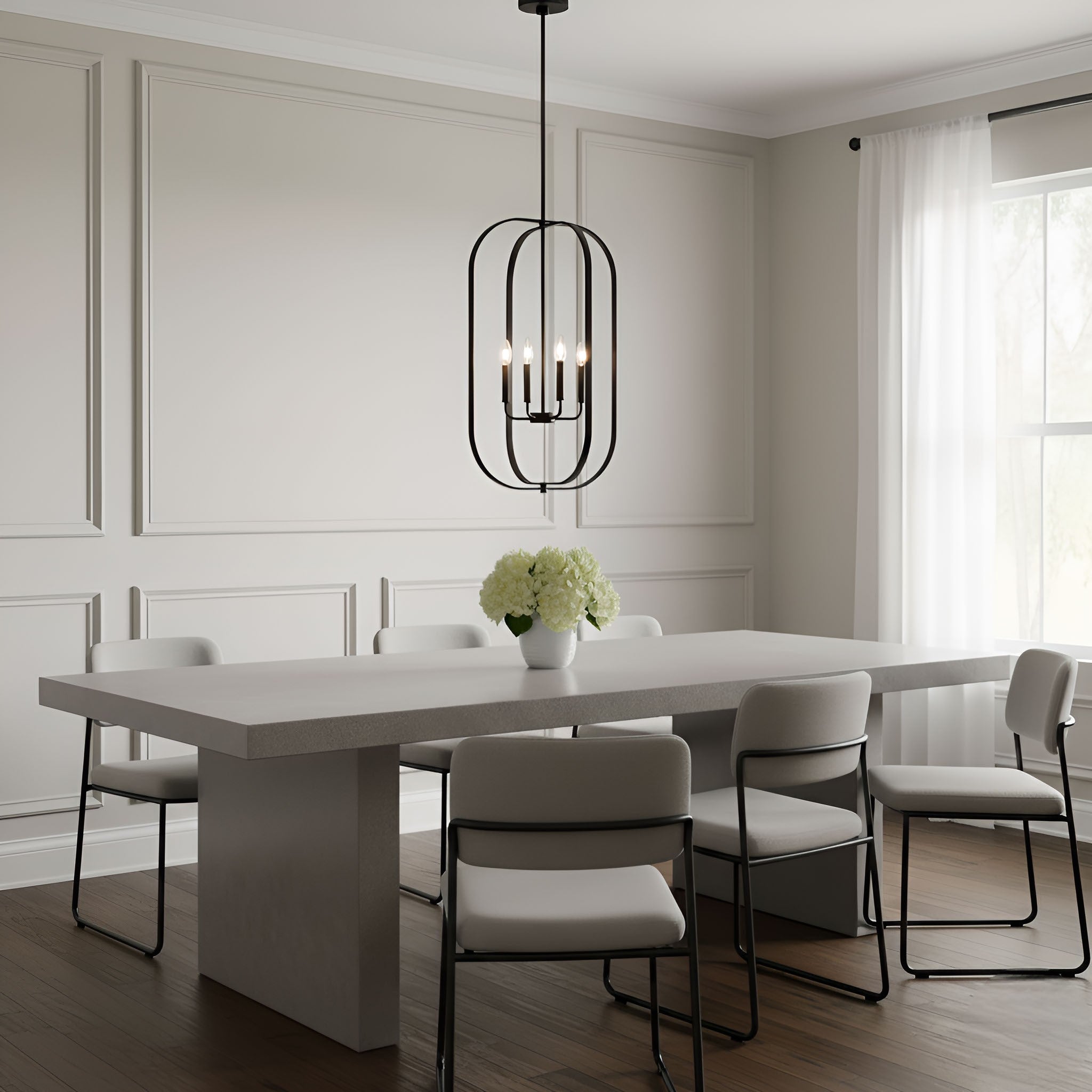 Generation Lighting - GLC1316MBK - Six Light Chandelier - Loretto - Midnight Black