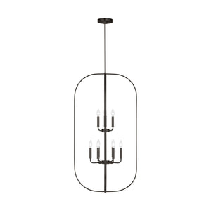 Generation Lighting - GLC1329MBK - Nine Light Chandelier - Loretto - Midnight Black