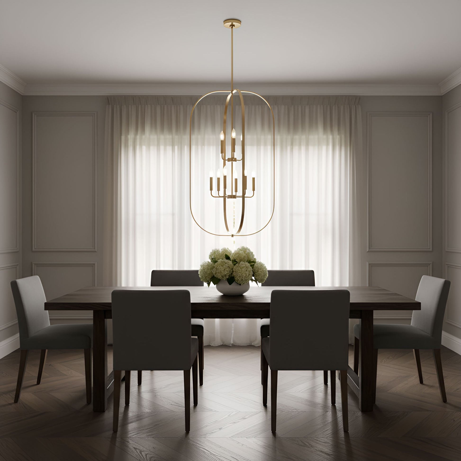 Generation Lighting - GLC1329SB - Nine Light Chandelier - Loretto - Satin Brass