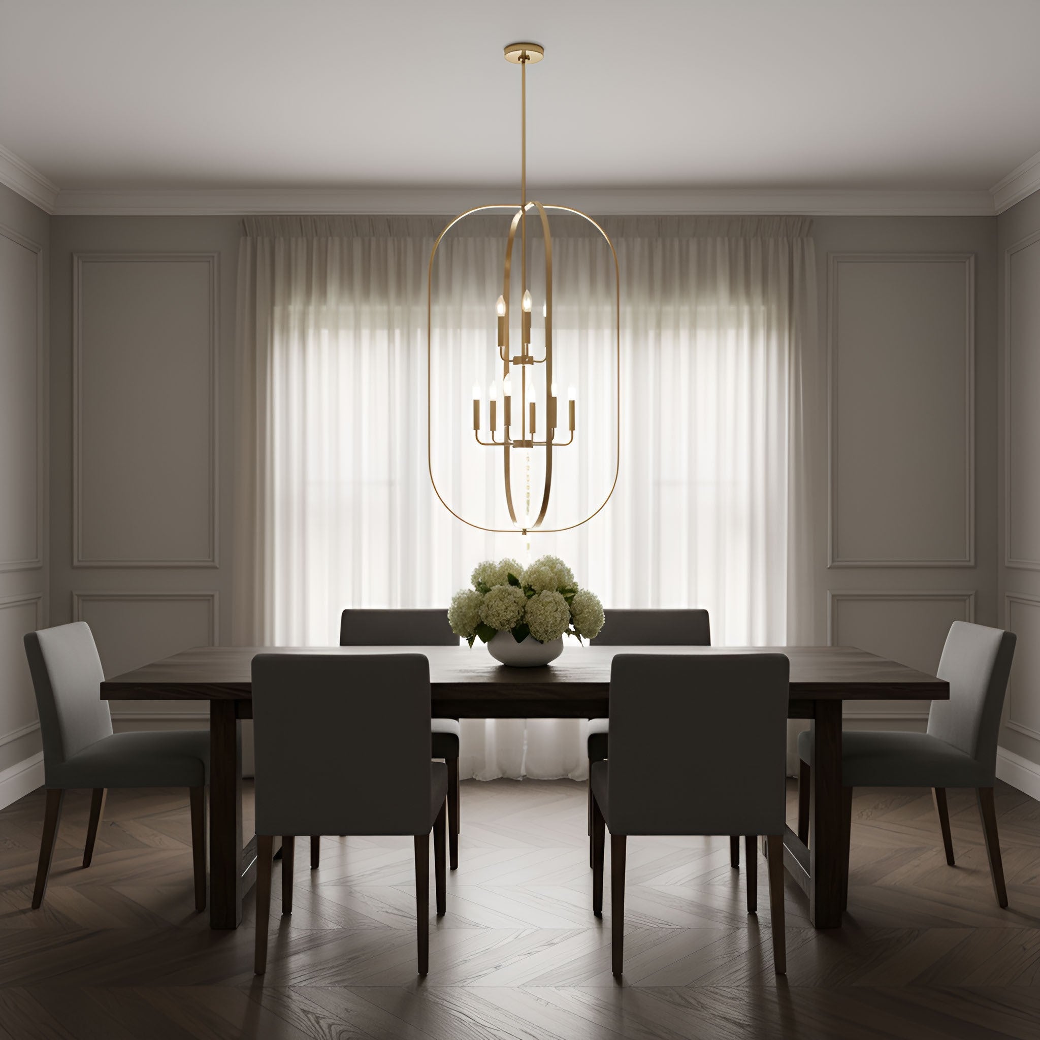 Generation Lighting - GLC1329SB - Nine Light Chandelier - Loretto - Satin Brass
