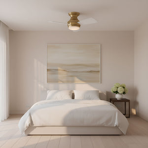 Visual Comfort Fan - 3IKHR32BBSD - 32" Ceiling Fan - Ikon 32 Hugger LED - Burnished Brass