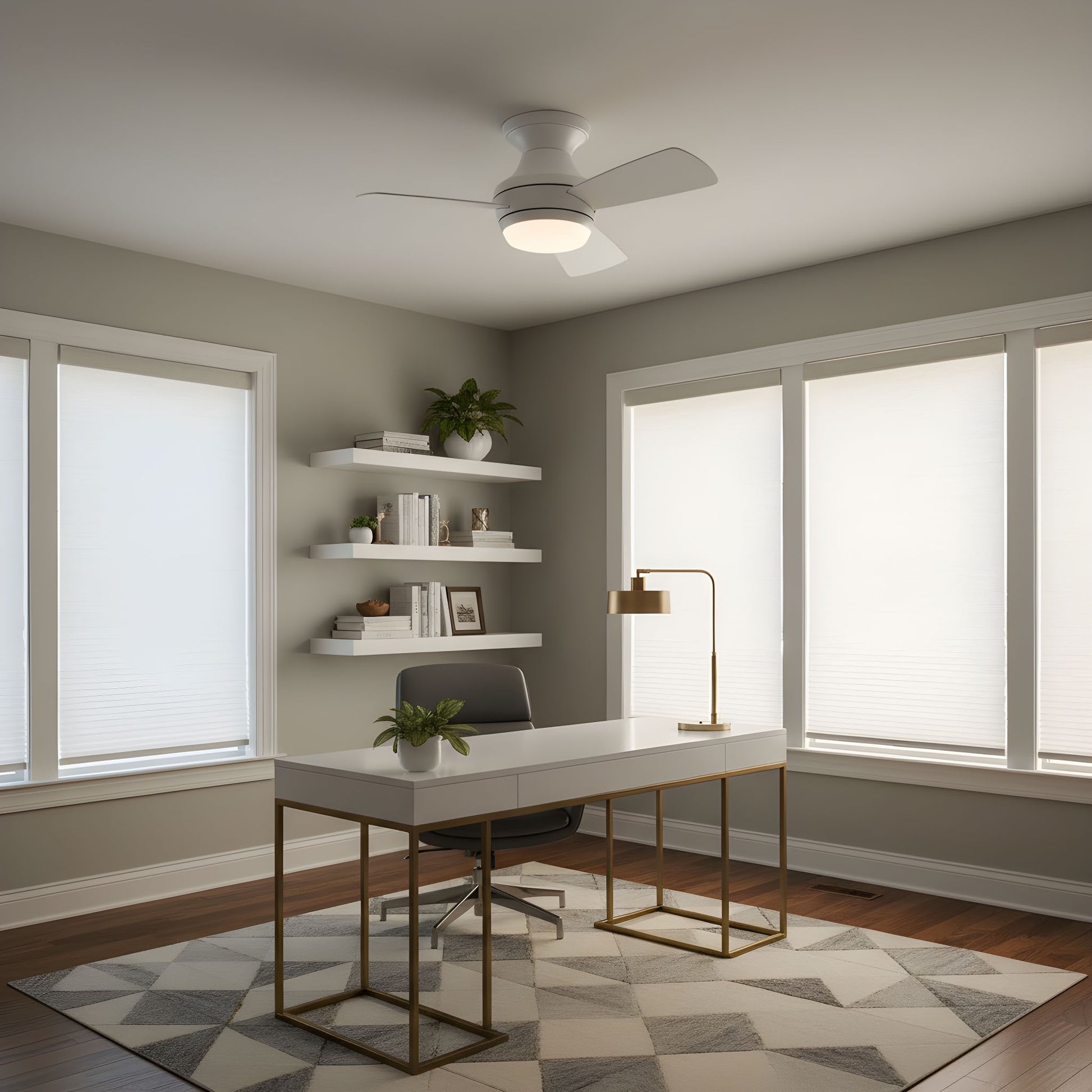 Visual Comfort Fan - 3IKHR32RZWD - 32" Ceiling Fan - Ikon 32 Hugger LED - Matte White