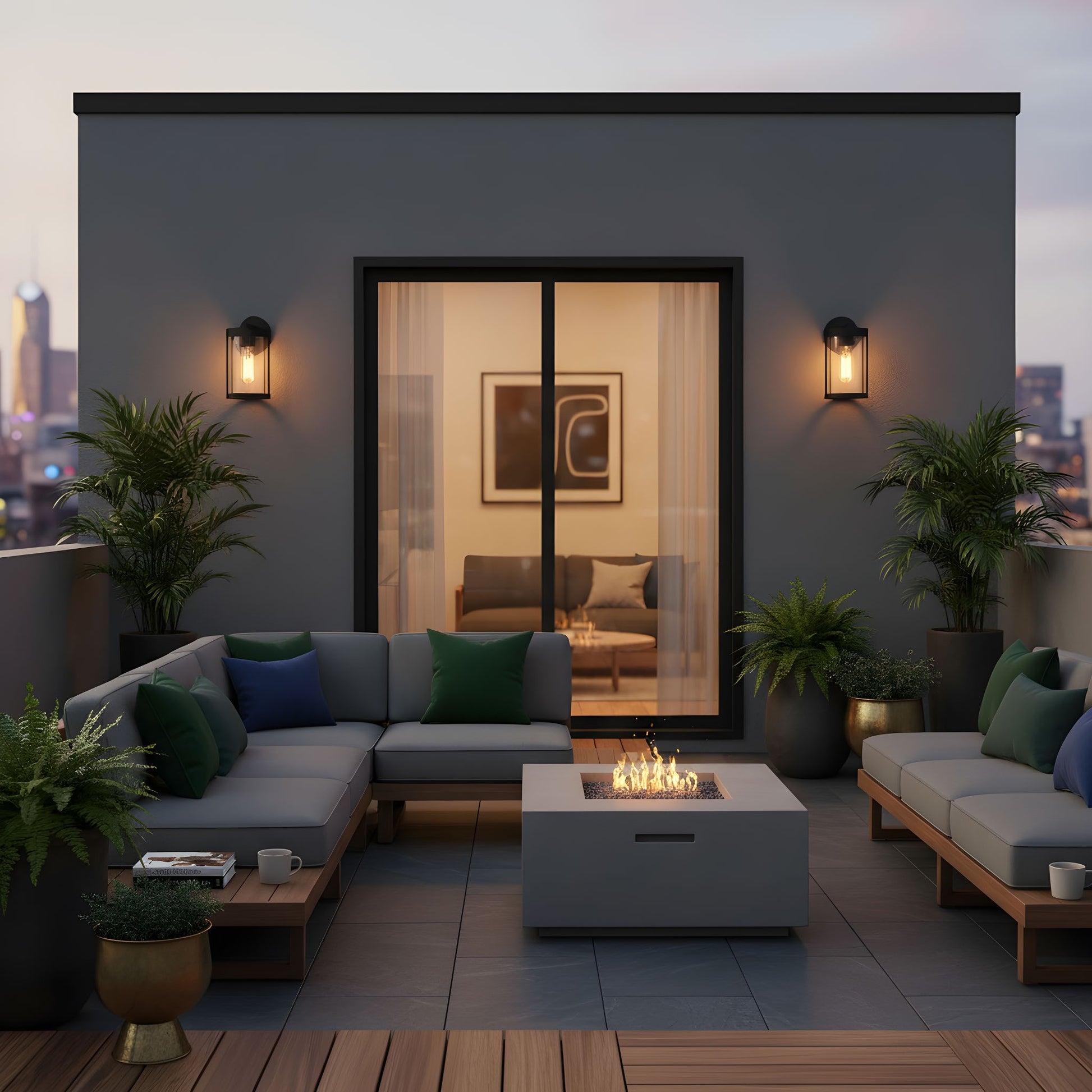 Generation Lighting - GLO1091C-TXB - Lantern - Luning - Textured Black