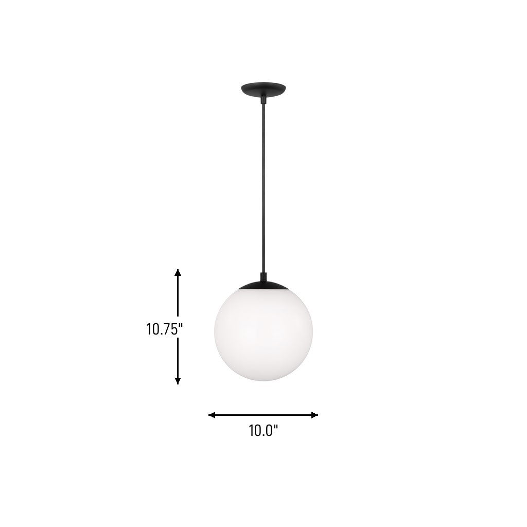 Visual Comfort Studio - 6020-112 - One Light Pendant - Leo - Hanging Globe - Midnight Black