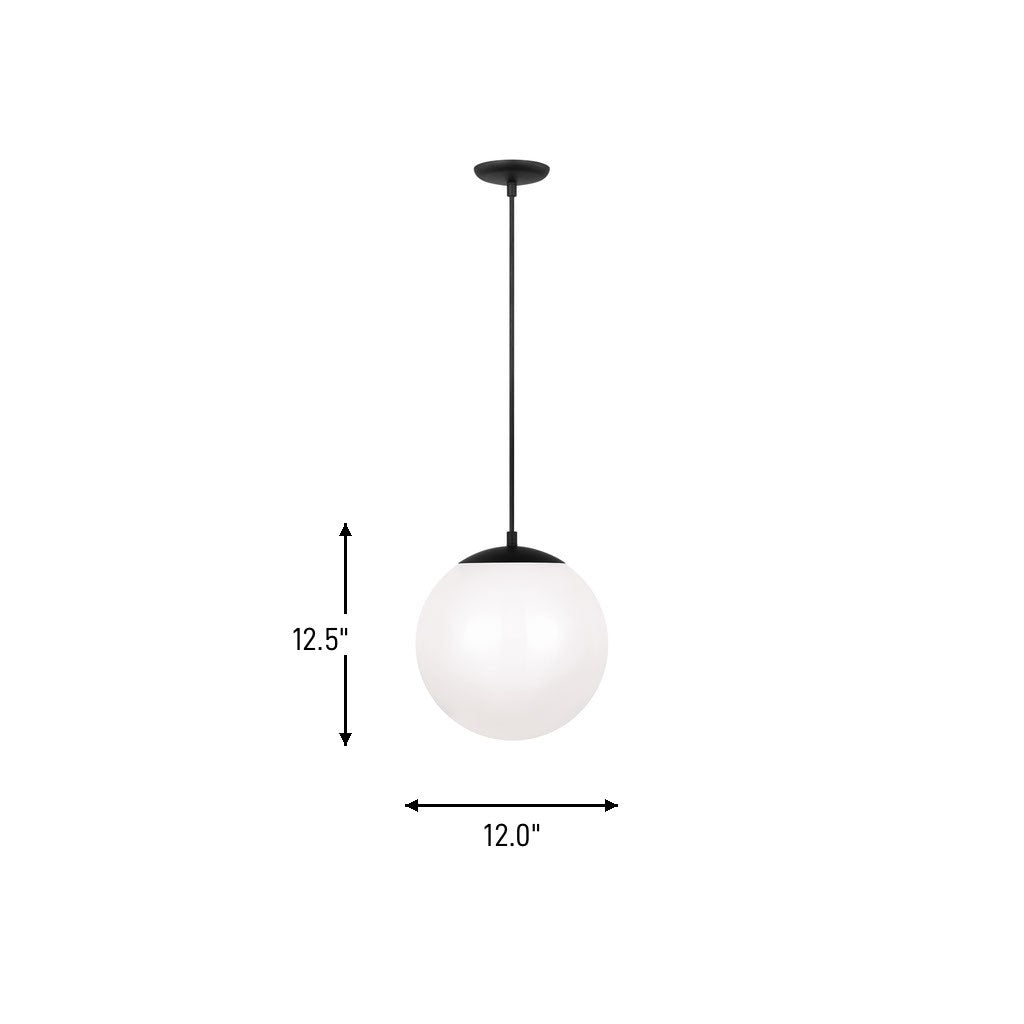 Visual Comfort Studio - 6022-112 - One Light Pendant - Leo - Hanging Globe - Midnight Black