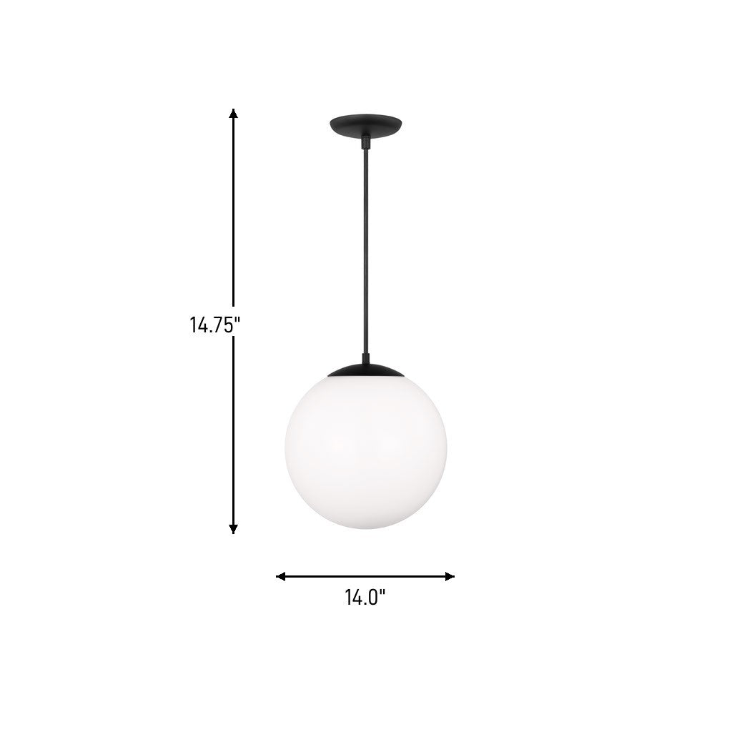 Visual Comfort Studio - 6024-112 - One Light Pendant - Leo - Hanging Globe - Midnight Black
