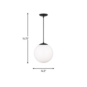 Visual Comfort Studio - 6024-112 - One Light Pendant - Leo - Hanging Globe - Midnight Black