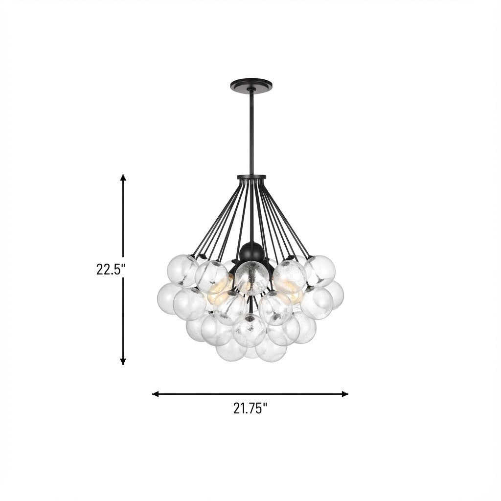 Visual Comfort Studio - 6514303-112 - Three Light Pendant - Bronzeville - Midnight Black