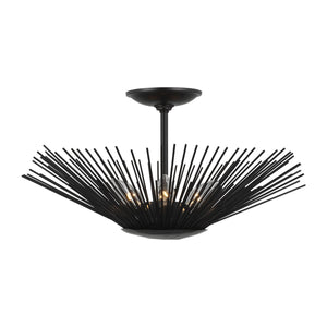 Visual Comfort Studio - AF1083AI - Three Light Semi-Flush Mount - Helios - Aged Iron