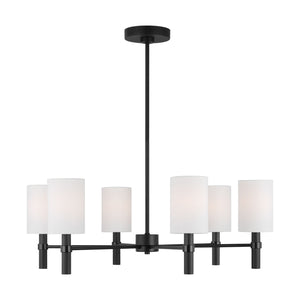Visual Comfort Studio - DJC1146MBK - Six Light Chandelier - Manor - Midnight Black
