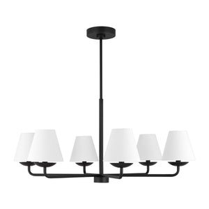 Visual Comfort Studio - DJC1186MBK - Six Light Chandelier - Albion - Midnight Black