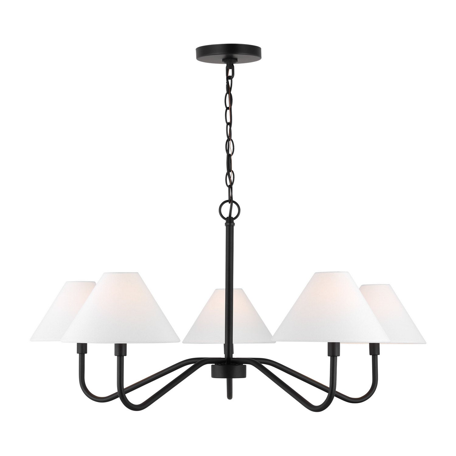 Visual Comfort Studio - DJC1205MBK - Five Light Chandelier - Eldon - Midnight Black