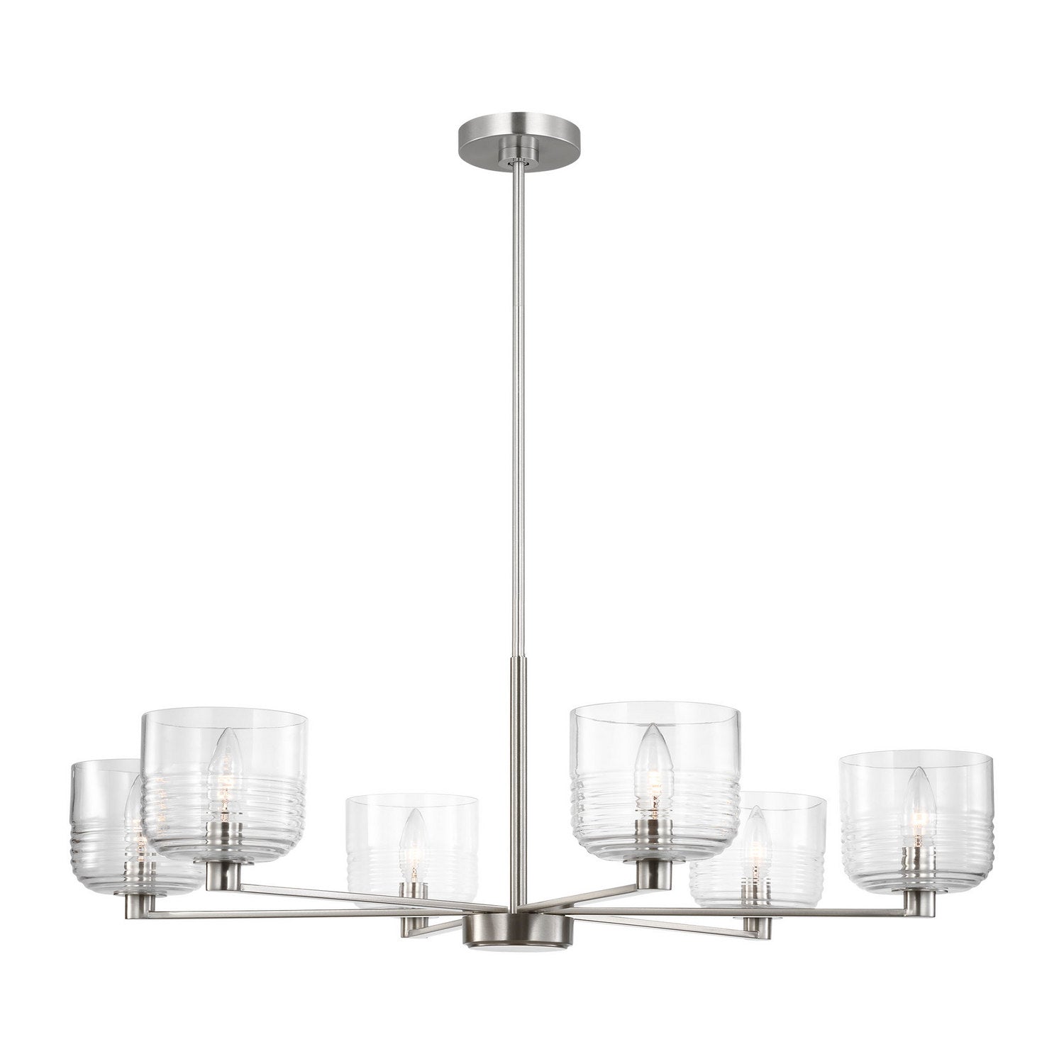 Visual Comfort Studio - DJC1216BS - Six Light Chandelier - Lochdale - Brushed Nickel