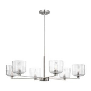 Visual Comfort Studio - DJC1216BS - Six Light Chandelier - Lochdale - Brushed Nickel