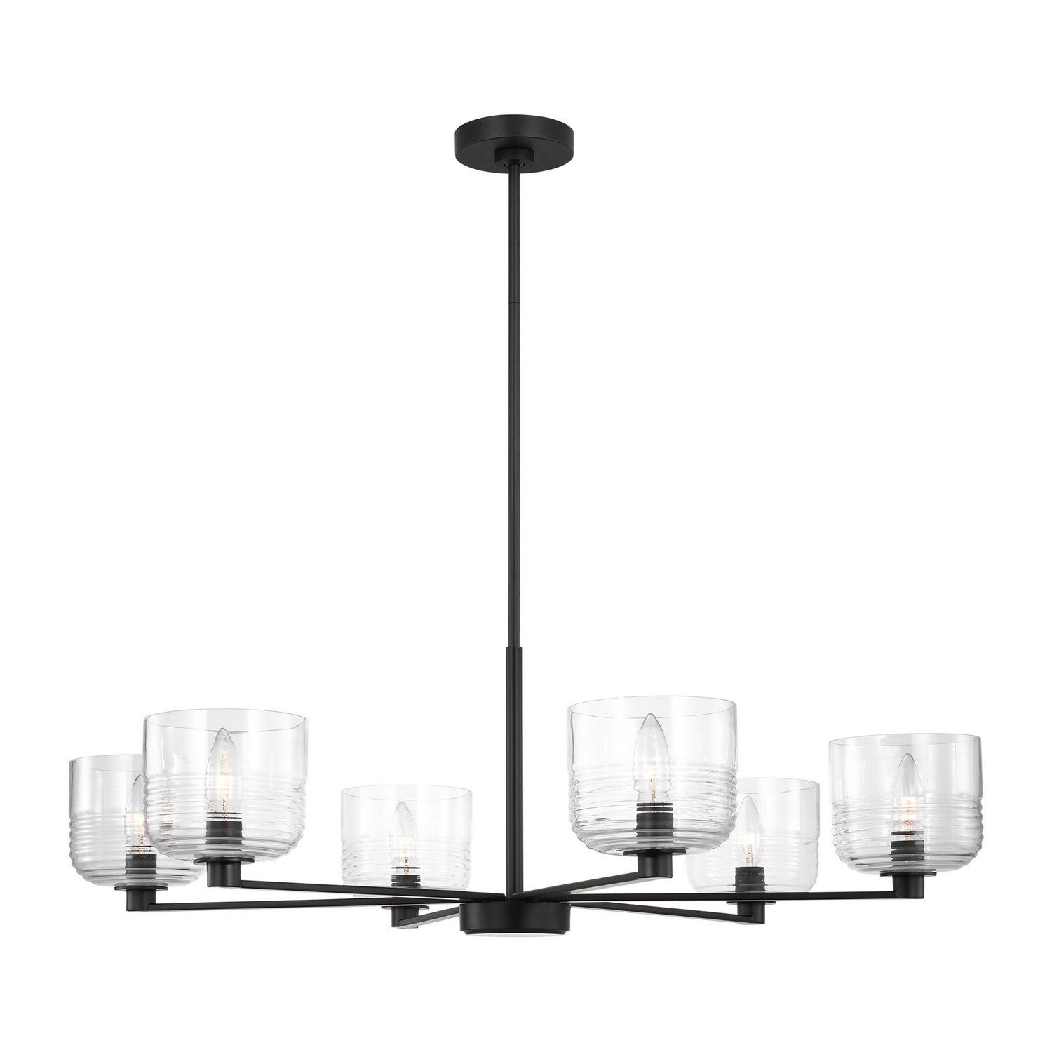 Visual Comfort Studio - DJC1216MBK - Six Light Chandelier - Lochdale - Midnight Black