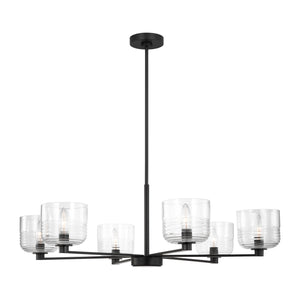 Visual Comfort Studio - DJC1216MBK - Six Light Chandelier - Lochdale - Midnight Black