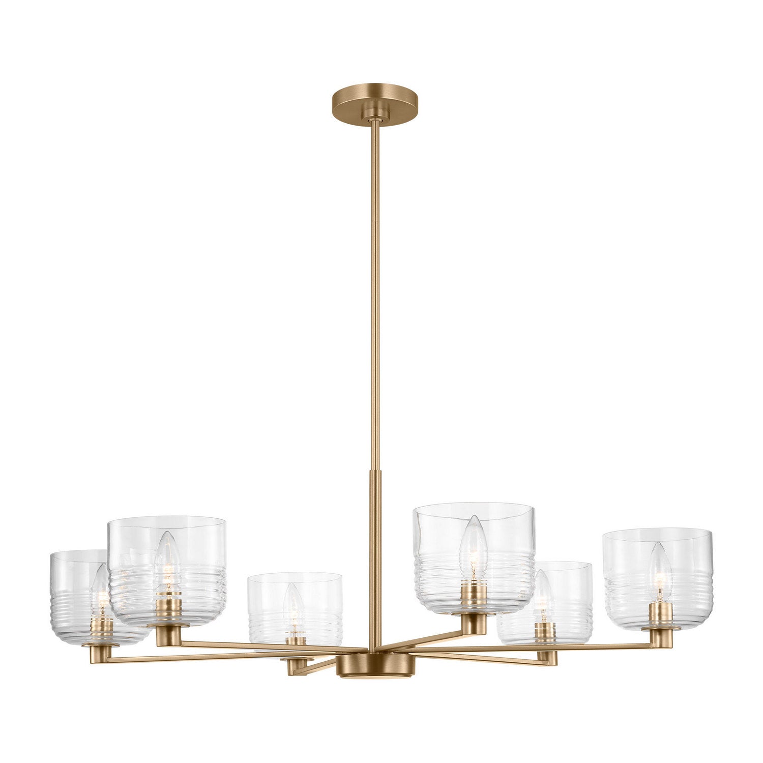 Visual Comfort Studio - DJC1216SB - Six Light Chandelier - Lochdale - Satin Brass