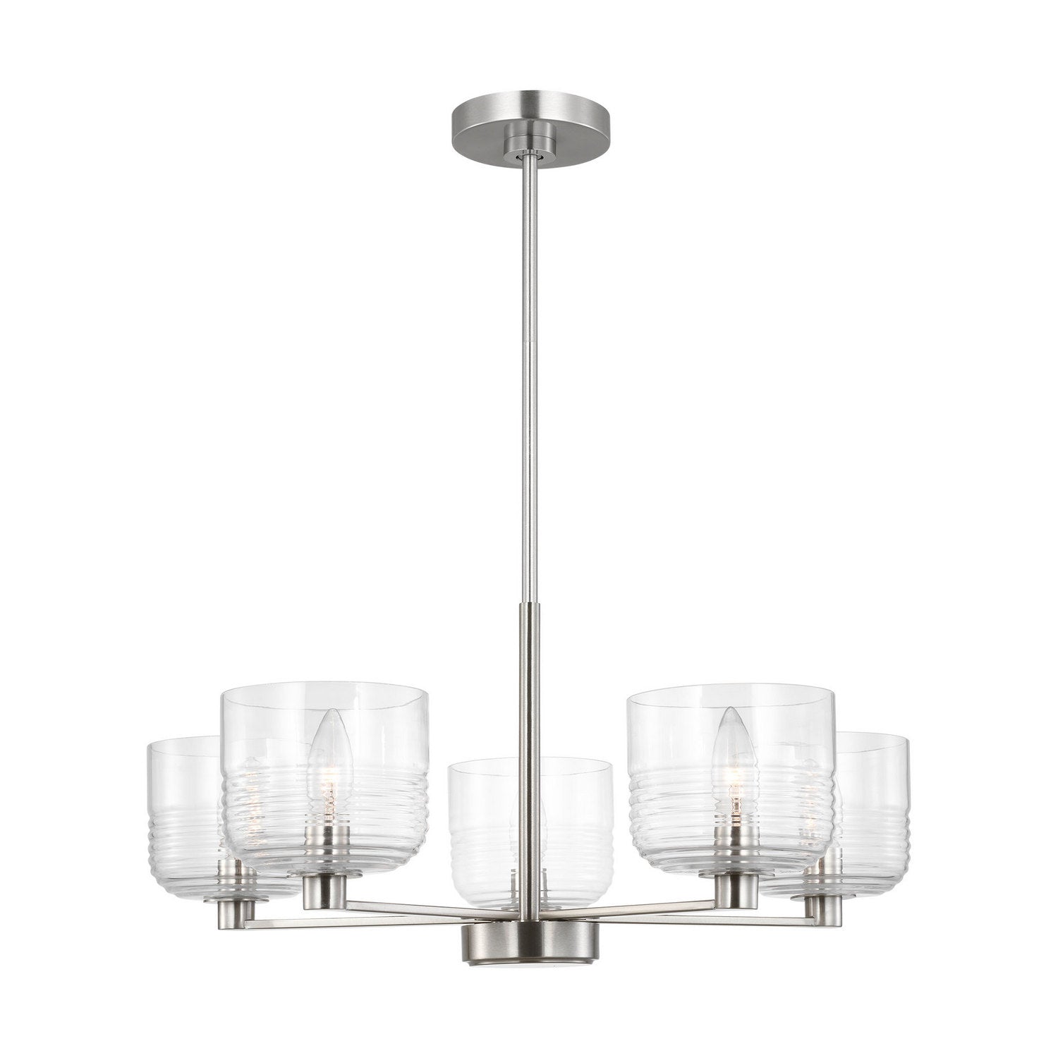 Visual Comfort Studio - DJC1225BS - Five Light Chandelier - Lochdale - Brushed Nickel