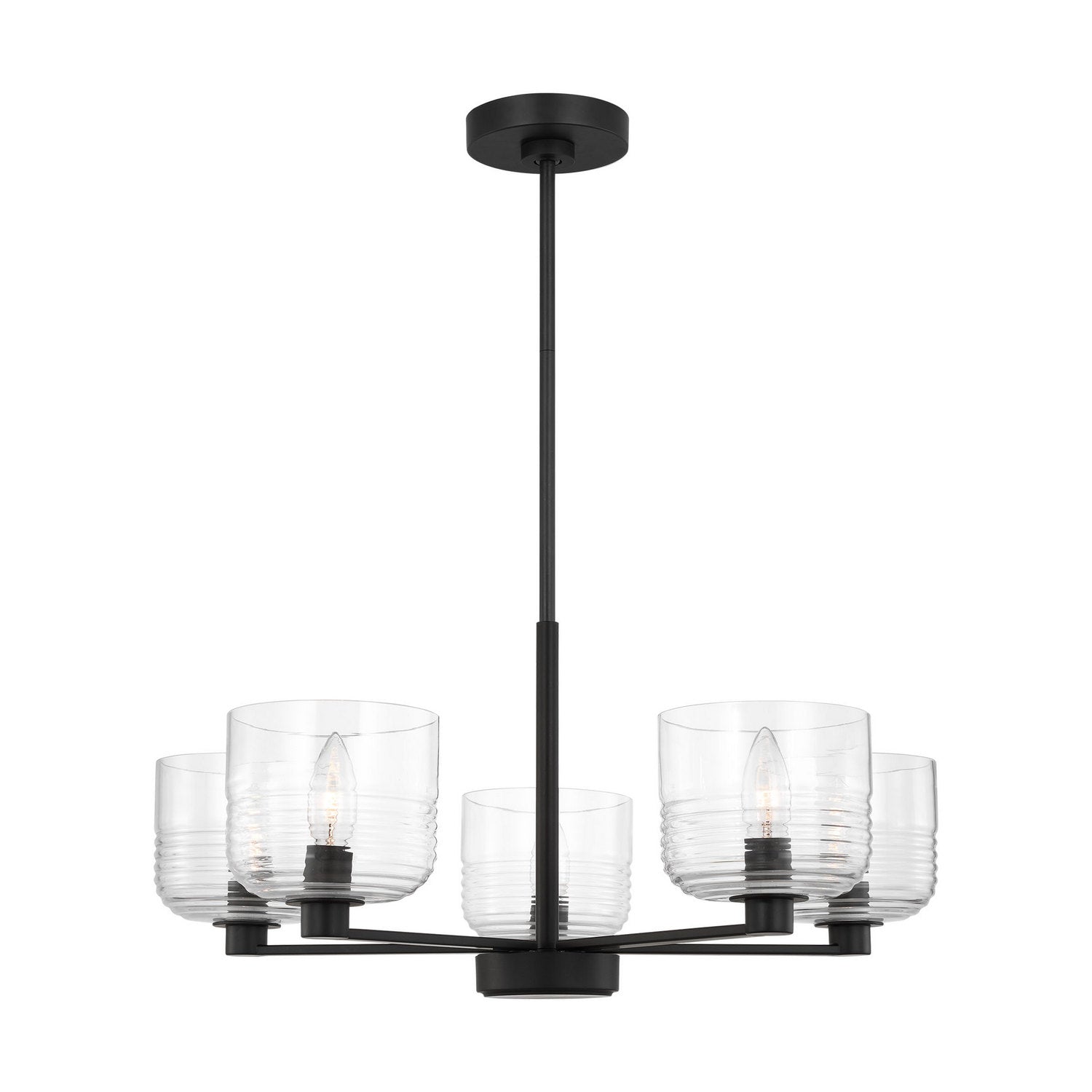 Visual Comfort Studio - DJC1225MBK - Five Light Chandelier - Lochdale - Midnight Black