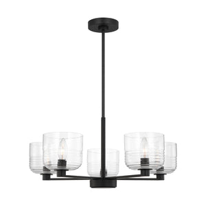 Visual Comfort Studio - DJC1225MBK - Five Light Chandelier - Lochdale - Midnight Black