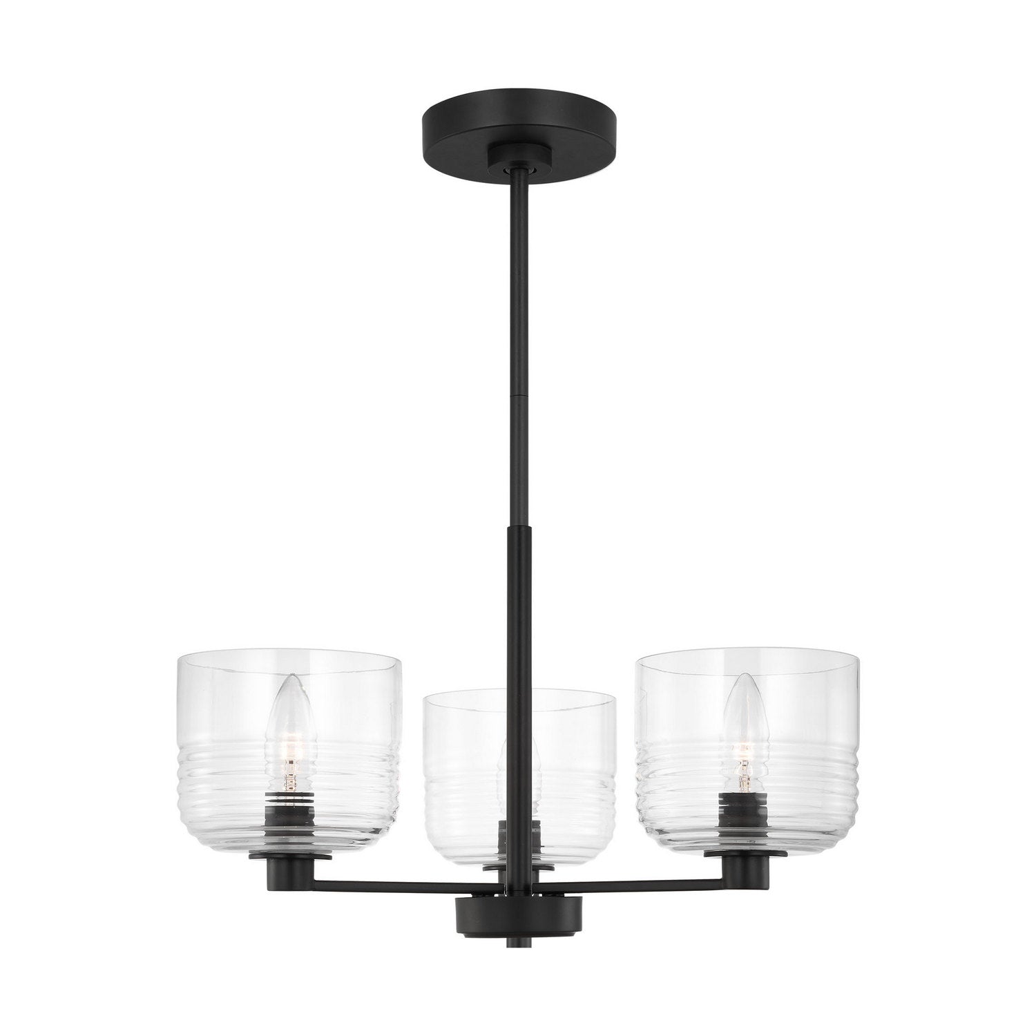 Visual Comfort Studio - DJC1233MBK - Three Light Chandelier - Lochdale - Midnight Black