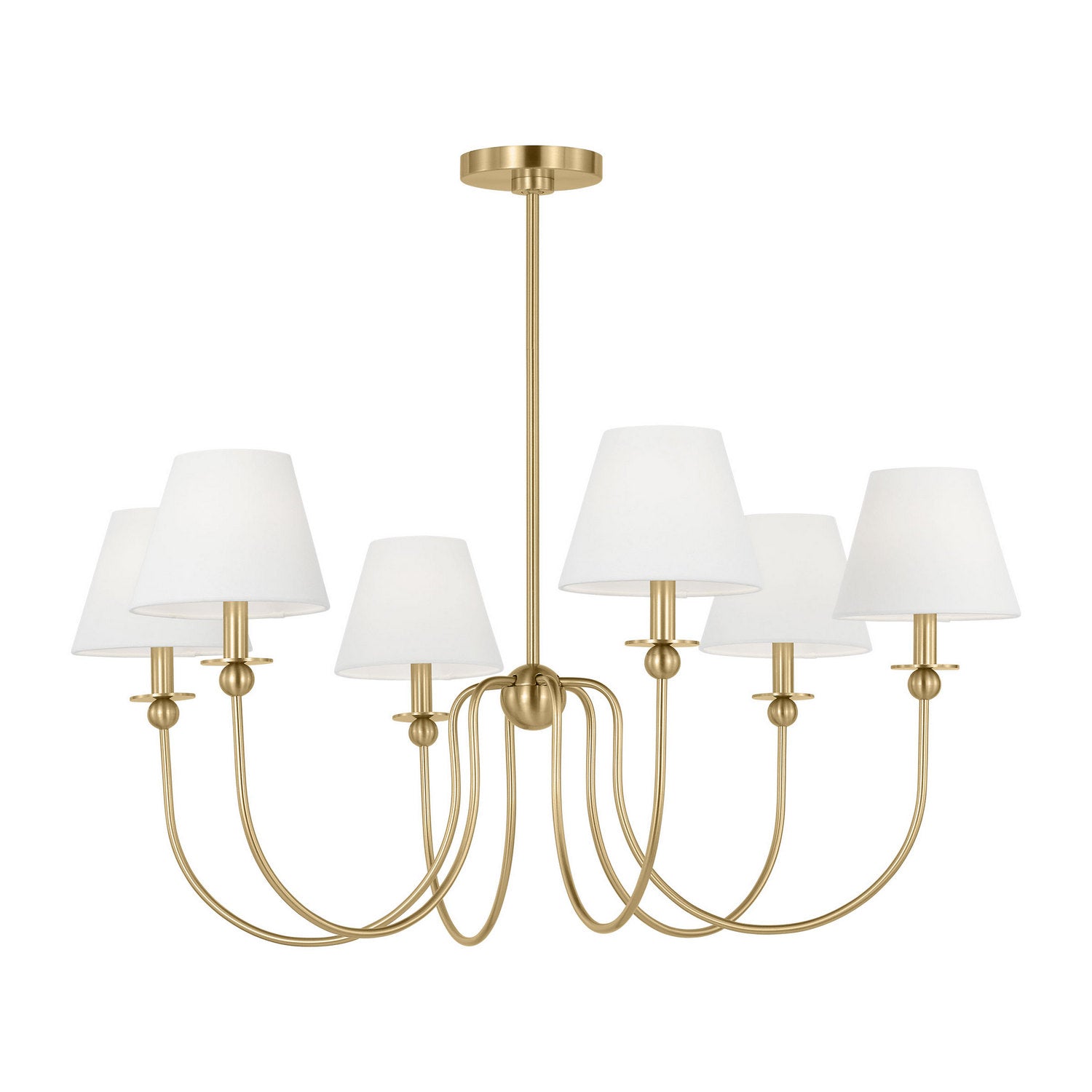 Visual Comfort Studio - DJC1246SB - Six Light Chandelier - Elsay - Satin Brass