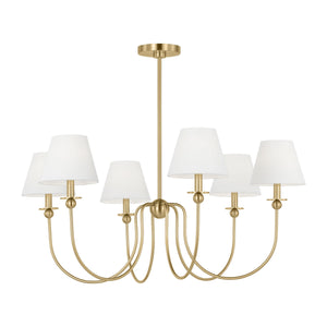 Visual Comfort Studio - DJC1246SB - Six Light Chandelier - Elsay - Satin Brass
