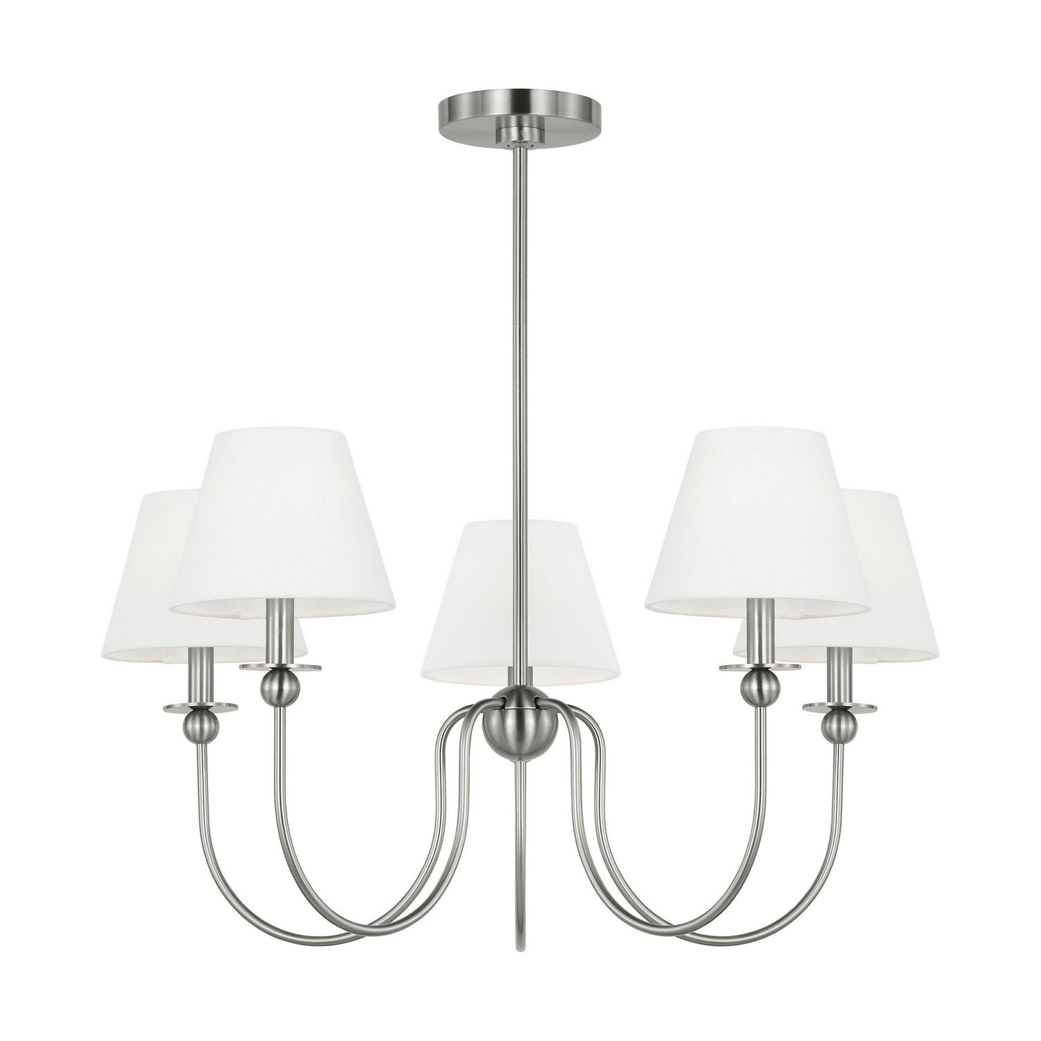 Visual Comfort Studio - DJC1255BS - Five Light Chandelier - Elsay - Brushed Nickel